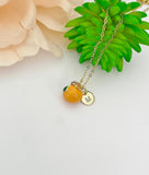 Gold Orange Charm Necklace Fruits Foodie Jewelry Gift, Personalized Customized Gifts, N5161A