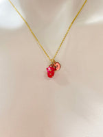 Gold Pitaya Charm Necklace Christmas Gifts, N5292A