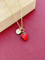 Gold Red Strawberry Charm Necklace Best Seller Christmas Gifts for Girlfriends, N5778