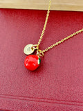 Gold Red Apple Charm Necklace Christmas Gifts for Girlfriends, N5779