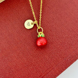 Gold Red Pomegranate Charm Necklace Christmas Gifts for Daughter, N5780
