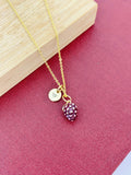 Gold Purple Grape Charm Necklace Best Seller Christmas Gifts for Mom, N5785