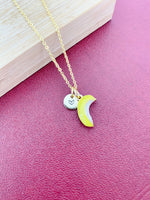 Gold Banana Charm Necklace Yellow, Best Seller Christmas Gifts for Best Friends, N5792