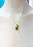 Gold Dragon Veins Agate Necklace Natural Gemstone Jewelry, N5143A