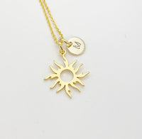 Gold Stainless Steel Sun Charm Necklace Christmas Gifts, N3231A