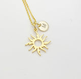 Gold Stainless Steel Sun Charm Necklace Christmas Gifts, N3231A