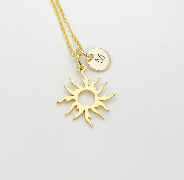 Gold Stainless Steel Sun Charm Necklace Christmas Gifts, N3231A