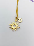 Gold Stainless Steel Sun Charm Necklace Christmas Gifts, N3231A