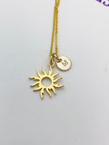 Gold Stainless Steel Sun Charm Necklace Christmas Gifts, N3231A