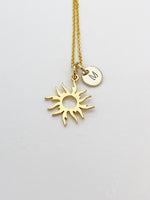 Gold Stainless Steel Sun Charm Necklace Christmas Gifts, N3231A