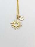 Gold Stainless Steel Sun Charm Necklace Christmas Gifts, N3231A