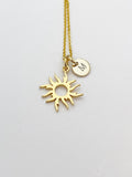 Gold Stainless Steel Sun Charm Necklace Christmas Gifts, N3231A