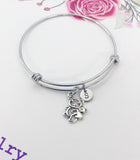 Silver Mom Panda and Baby Bear Charm Bracelet Christmas Luck Gifts,CN1415