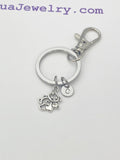 Silver Mom Panda and Baby Bear Charm Keychain Christmas Luck Gifts, N1415A