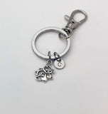 Silver Mom Panda and Baby Bear Charm Keychain Christmas Luck Gifts, N1415A