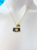 Gold Black Camera Charm Necklace, Photographer Christmas Gifts, N2217
