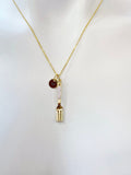 Gold Fork Charm Necklace, Initial Pendant, Christmas Gift