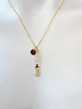 Gold Fork Charm Necklace, Initial Pendant, Christmas Gift