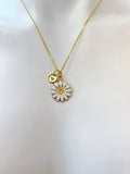 Gold Daisy Flower Charm Necklace N1509