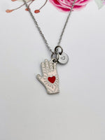 Silver Hand with Red Heart Charm Necklace Best Seller Valentine Gifts, N1429