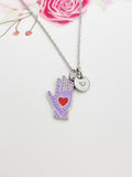 Silver Hand with Red Heart Charm Necklace Valentine Gifts, N1429C