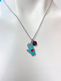 Silver Hand with Red Heart Charm Necklace Valentine Gifts, N1429D