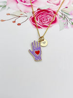 Gold Hand with Red Heart Charm Necklace Best Valentine Gifts, N1429J