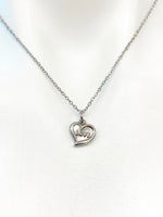 Stainless Steel Love Heart Charm Necklace Best Seller Christmas Gifts, N1566