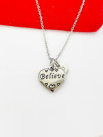 Stainless Steel Believe Heart Charm Necklace Best Seller Christmas Gifts, N1919