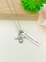 Silver I Love Volleyball Necklace Name, Tag, Badge Number, Best Seller Christmas Gifts for Volleyball Team, D058