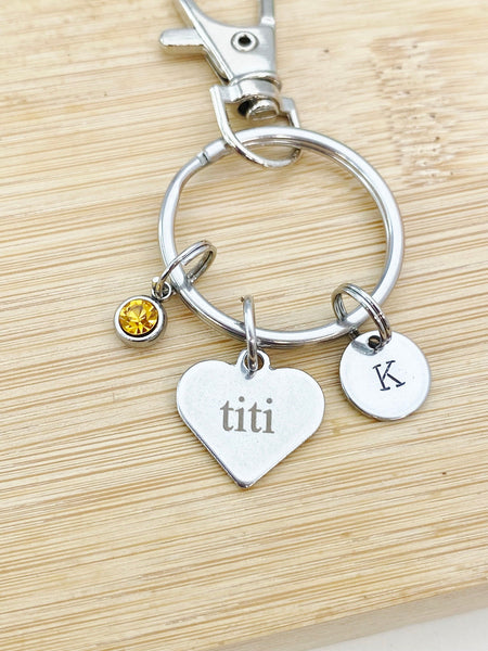 Stainless Steel Titi Keychain Name, Tag, Badge, Number, Best Seller Christmas Gifts for Grandmother, D071