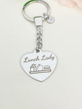Stainless Steel Lunch Lady Heart Keychain Lunch Lady Gifts, Best Seller Christmas Gifts for School Lunch Lady, D074