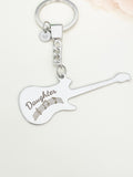 Daughter Guitar Keychain Stainless Steel Music Instrument Gifts, Best Seller Christmas Gifts for Daughter, D073