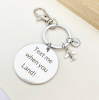 Text Me When You Land Keychain Stainless Steel Keychain Gifts, Best Seller Christmas Gifts for Boyfriends Girlfriends, D075