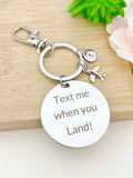 Text Me When You Land Keychain Stainless Steel Keychain Gifts, Best Seller Christmas Gifts for Boyfriends Girlfriends, D075