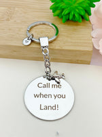Call Me When You Land Keychain Stainless Steel Pilot Gifts, Best Seller Christmas Gifts for Boyfriends Girlfriends, D076
