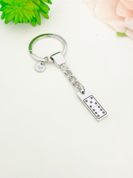 Dominoes Keychain Stainless Steel Dominoes Player Gifts, Best Seller Christmas Gifts for Boyfriends Girlfriends, D077