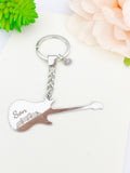 Guitar Son Keychain in Stainless Steel, Music Instrument Gifts, D078