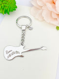Guitar Son Keychain in Stainless Steel, Music Instrument Gifts, D078