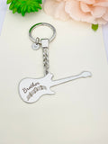 Brother Guitar Keychain Stainless Steel Music Instrument Gifts, Best Seller Christmas Gifts for Brother, D079