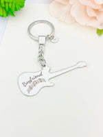 Boyfriend Guitar Keychain Stainless Steel Music Instrument Gifts, Best Seller Christmas Gifts for Boyfriends, D080