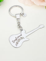 Boyfriend Guitar Keychain Stainless Steel Music Instrument Gifts, Best Seller Christmas Gifts for Boyfriends, D080