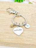 Godmother Heart Keychain Stainless Steel, Best Seller Christmas Gifts for Godmother, D086
