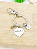 Godmother Heart Keychain Stainless Steel, Best Seller Christmas Gifts for Godmother, D086