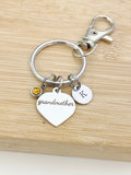 Grandmother Keychain Stainless Steel, Heart, Best Seller Christmas Gifts for Grandmother, D087