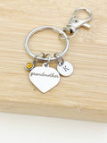 Grandmother Keychain Stainless Steel, Heart, Best Seller Christmas Gifts for Grandmother, D087