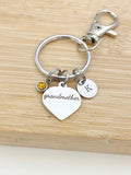 Grandmother Keychain Stainless Steel, Heart, Best Seller Christmas Gifts for Grandmother, D087