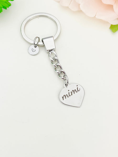 Mimi Keychain Heart, Stainless Steel Mother's Day Gifts, Best Seller Christmas Gifts for Mimi, D091