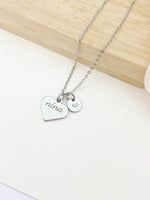 Nina Necklace Heart, Stainless Steel Mother's Day Gifts, Best Seller Christmas Gifts for Nina, D092