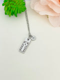 Gold or Silver Dominoes Necklace, Tarnish Resistant Stainless Steel Jewelry, Christmas Gifts for Dominoes Game Players, D094B